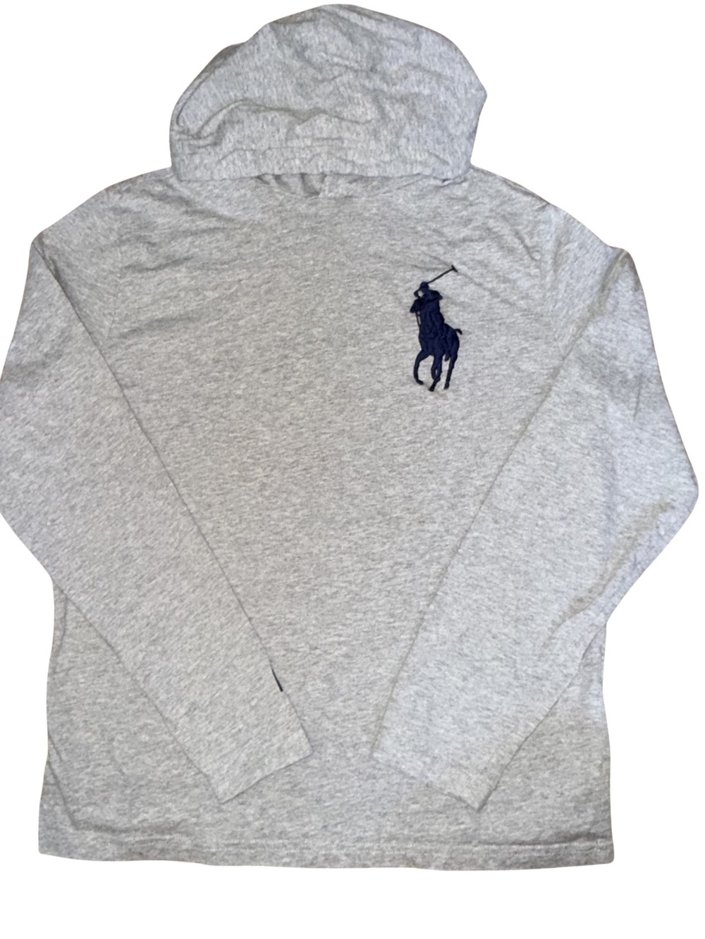 Polo Ralph Lauren 1967 Hooded Shirt Mens S Gray Big Pony Flag